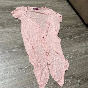 Pink short sleeve cardigan
